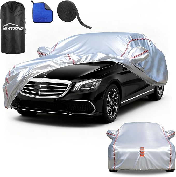 Waterproof All Weather Heavy Duty Vehicle Cover, 360° Underbody Wrap Windproof Design, Quick Install Outdoor Cover,（for Mercedes-Benz S-Class 2006-2025）