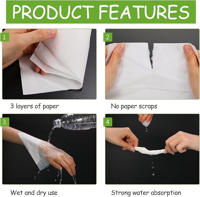 Mudder 4 Packs Car Tissue Refills, Car Napkin Holder Refill Facial Auto Visor Travel Tissues 3-ply 30 Sheets/Pack, Smooth and Soft
