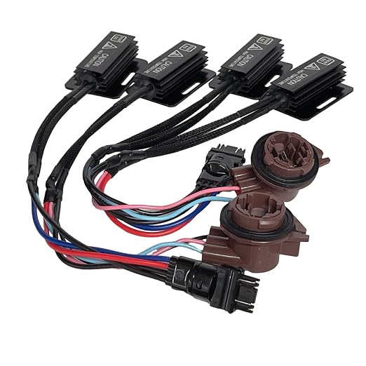 3157 LED Load Resistor Adapter 50W 6Ohm Upgraded Canbus Decoder Fix DRL Turn Signal Tail Light Error Code Hyper Flashing Wiring Relay Harness