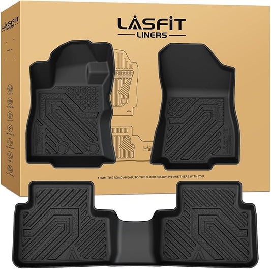 LASFIT Floor Mats for Subaru Forester 2026 2025 (Only Hybrid), All Weather TPE Custom Fit Floor Liners Easy Clean 1st & 2nd Row Mats for Forester Hybrid 2025 2026 Car Accessories, Black