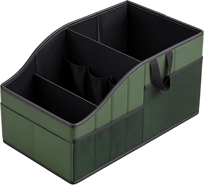 WHHMK Car Storage, Sturdy Leather Car Backseat Organizers, Support Up to 33 LB Weight Automotive Front Seat Organizer, Floor Organizer and Storage Used for SUV Truck Toys Snack Water Bottles Holder