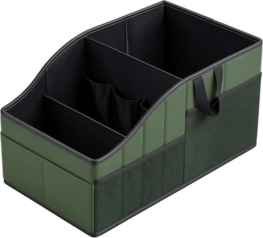 WHHMK Car Storage, Sturdy Leather Car Backseat Organizers, Support Up to 33 LB Weight Automotive Front Seat Organizer, Floor Organizer and Storage Used for SUV Truck Toys Snack Water Bottles Holder