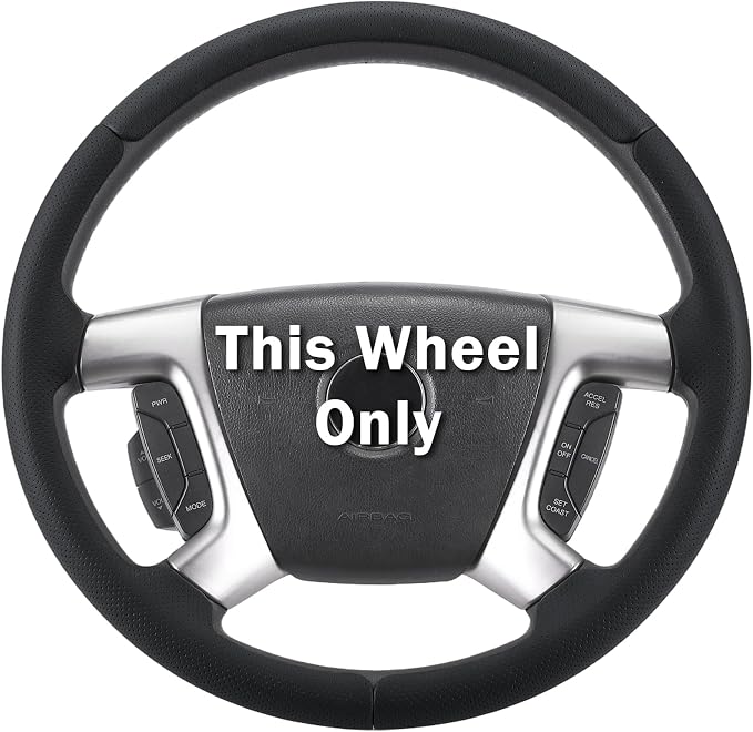 Steering Wheel Cover for Chevy Silverado 1500 GMC Sierra 1500 2007-2013/2500 3500 Chevrolet Tahoe Suburban Yukon (Yukon XL) 2007-2014/ Traverse 2009-2017/ GMC Sierra 2500HD 3500HD 2008-2014