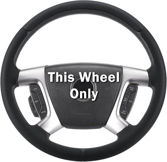 Steering Wheel Cover for Chevy Silverado 1500 GMC Sierra 1500 2007-2013/2500 3500 Chevrolet Tahoe Suburban Yukon (Yukon XL) 2007-2014/ Traverse 2009-2017/ GMC Sierra 2500HD 3500HD 2008-2014