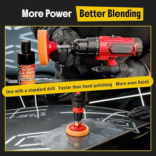 Carfidant Scratch and Swirl Remover - Car Scratch Remover for Vehicles Paint - Polishing Compound for Cars - Paint Restorer Kit with Pad, Microfiber and Sanding Block