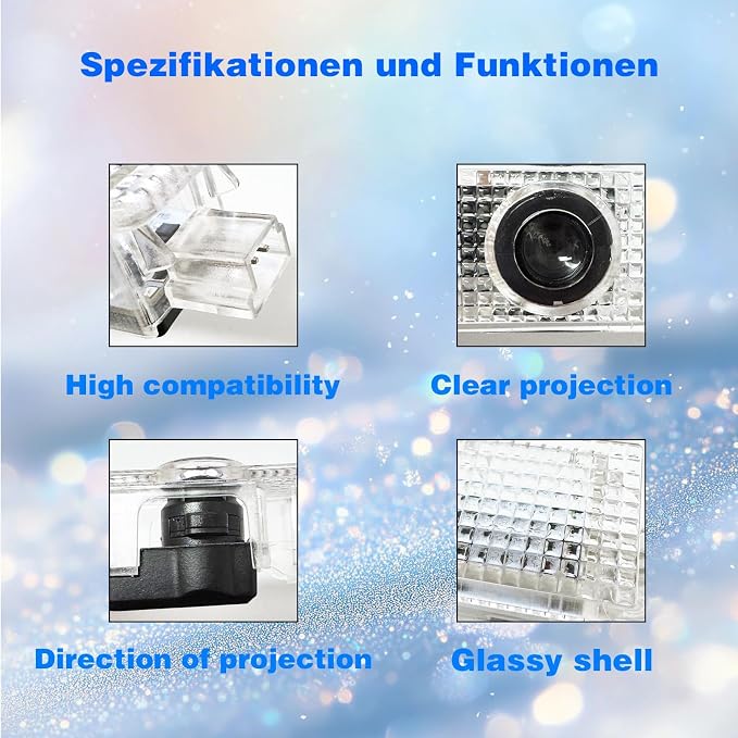 2 Pcs Car Welcome Lights, LED Door Projector Lights Compatible With 1/2/3/4/5/6/7/X1/X2/X3/X4/X5/X6/X7/M/Z/GT 50th Anniversary