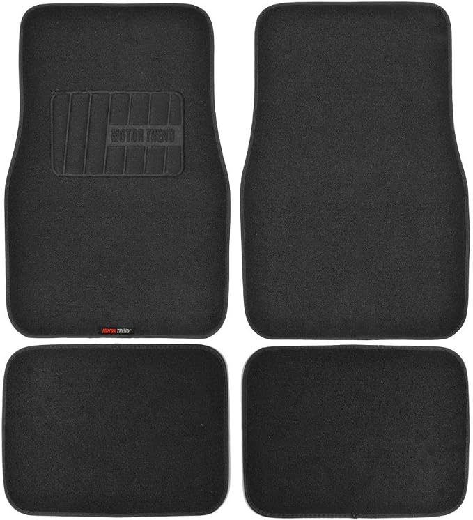 Motor Trend FatRug Premium Carpet Car Floor Mats - Thick Robust Auto Gear, Universal Fit for Your Car Truck or SUV, Black