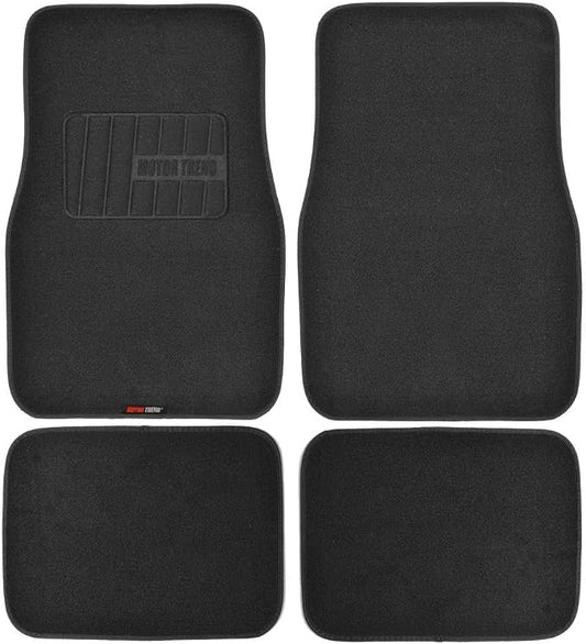 Motor Trend FatRug Premium Carpet Car Floor Mats - Thick Robust Auto Gear, Universal Fit for Your Car Truck or SUV, Black