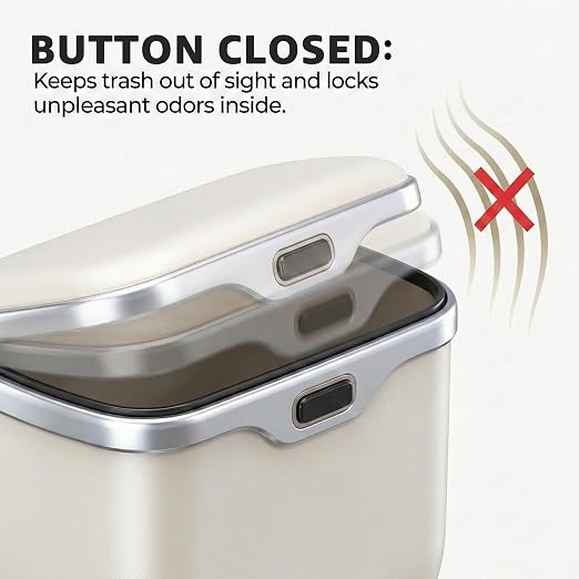 Hanging Car Trash Can, Leakproof Garbage Bin with Lid, White | ABS Construction, Clip-On Door/Back Seat Pocket Mount, Waterproof Liner, Push-Top Opening, For Suvs, Trucks, Sedans, Vans