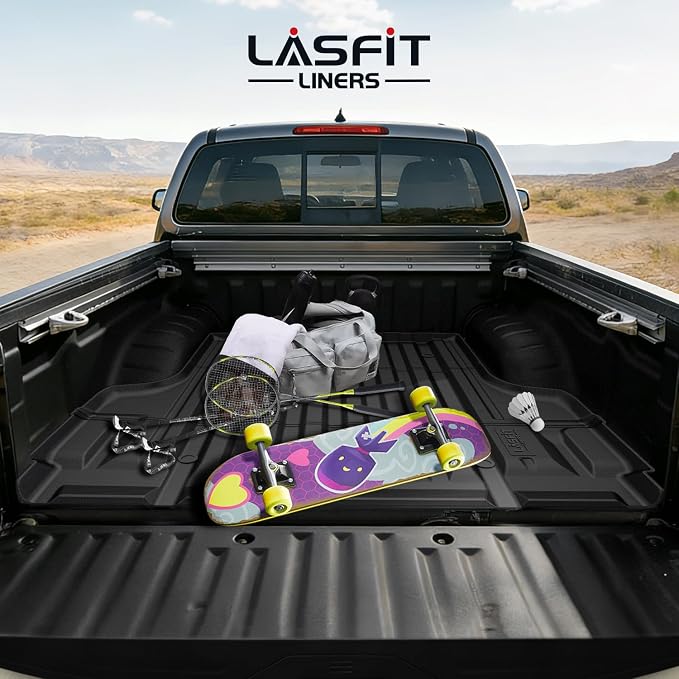 LASFIT Bed Mat for Nissan Frontier 2005-2021 5FT/59.2 Inches(Not Fit 6FT), All Weather TPE Custom Fit Truck Bed Mat Pickup Bed Liner, Black