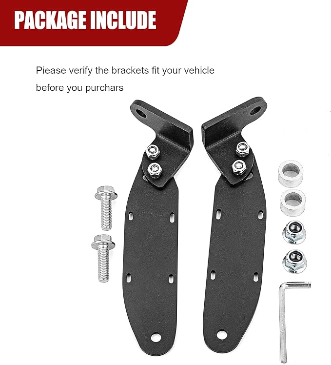 WSays Below Roof 42'' Curved/Straight Light Bar Pillar Mount Bracket Compatible with Polaris General 1000 2016-up