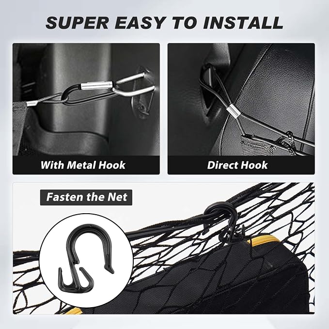 Karltys Envelope Style Cargo Net for 2018-2026 Chevy Equinox and GMC Terrain, Elastic Heavy Duty Rear Trunk Cargo Net Storage Organizer for 2024-2026 Chevrolet Equinox EV
