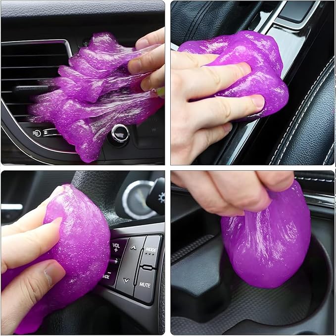 Cleaning Gel for Car, Universal Vehicle Interior Detailing Cleaning Putty Gel, Detail Cleaner Tools for Keyboard Vent PC Laptop Camera, Automotive Duster Remover Cleaner Accessories (Purple)