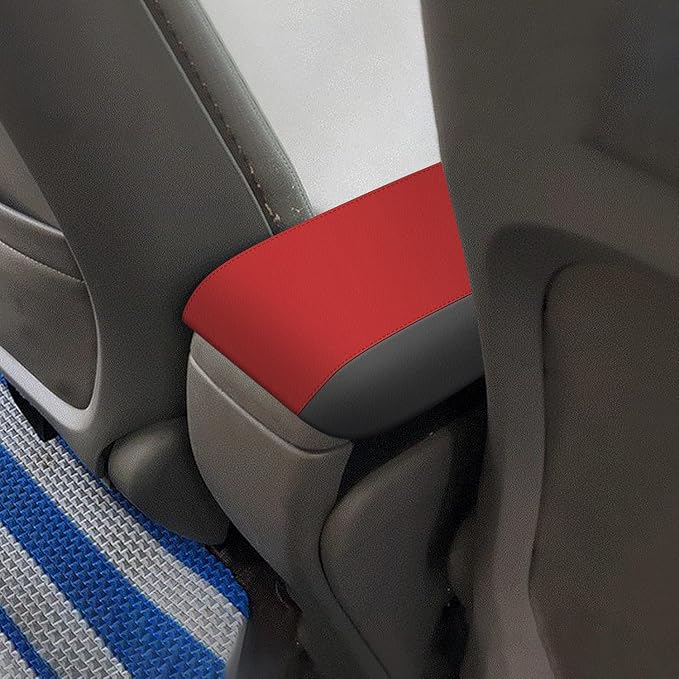 AOMSAZTO Console Covers for 2006-2011 Honda Civic Black with Red Leather
