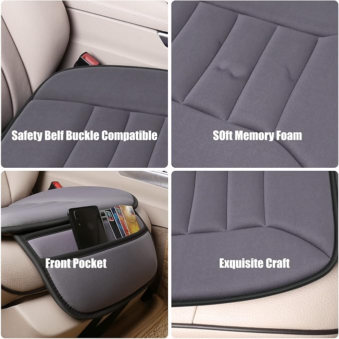 Lofty Aim Car Seat Cushion for Driving, Memory Foam Driver Seat Cushion | Car Seat Cushion for Long Driving, Automotive Seat Cushion for Pain Relief, Car Seat Pillow Fits Car, Office Chair Dark Gray
