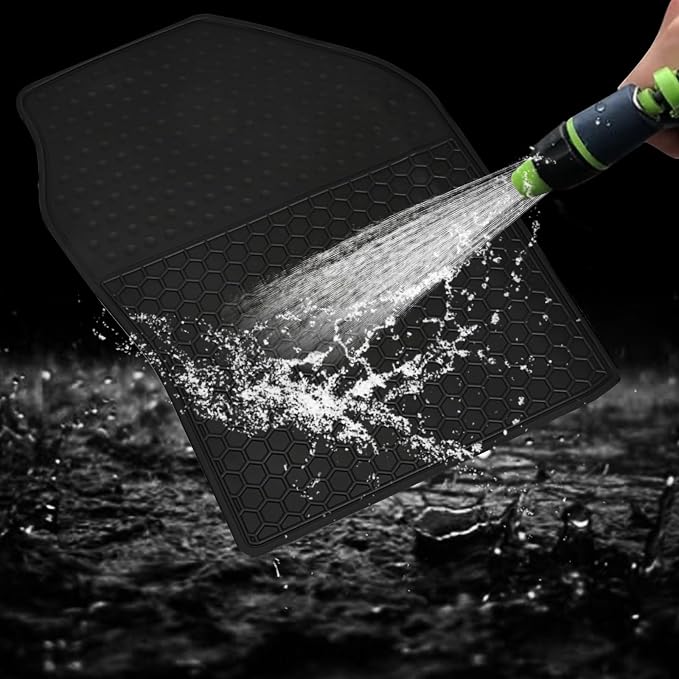 Car Floor Mats Custom Fit for Honda Accord 2008-2012 BlackRubber Auto Liner Mats All Weather Protection Odorless