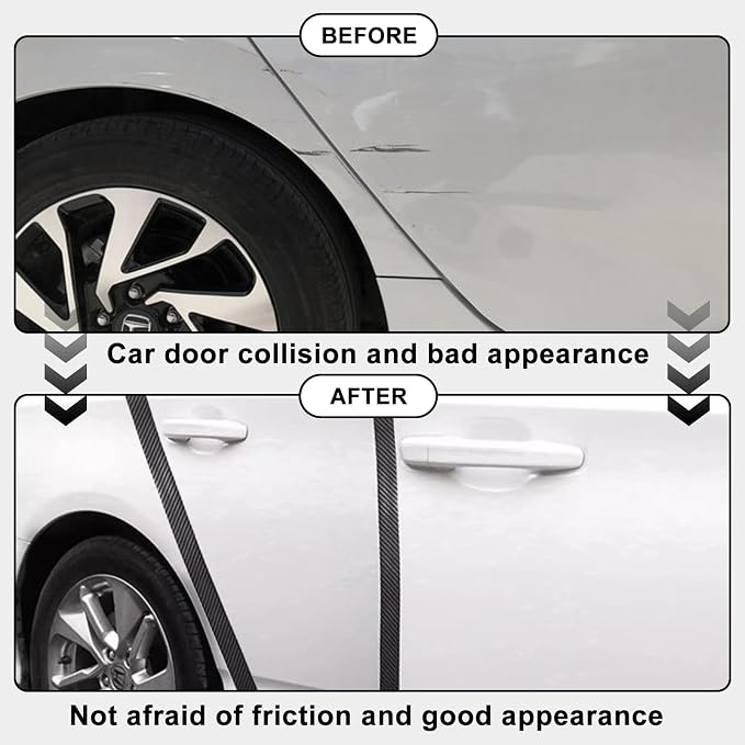 Storystore Universal Car Door Edge Guard, 2.7In x 33Ft Door Sill Protector, Automotive Anti-Collision Strip for Door Edge/Front and Rear Bumper/Door Sill Protector, Fits for Most Car, Black