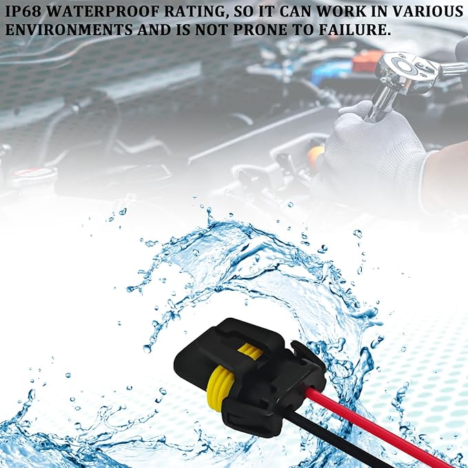 Headlight Connector Plug Fog Light Headlight Wiring Harness Pigtail Sockets Female Adapter Kit for 9005 9006 9012 HB3 HB4, Headlamp Wire Harness Plug Socket Connector for Car Accessories (4PCS)