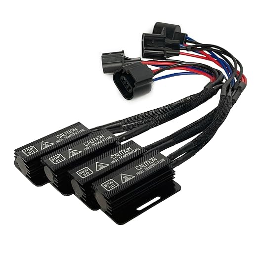 H13 9008 LED Load Resistor Adapter 50W 6Ohm Upgraded Canbus Decoder Fix Headlights Fog Light Error Code Anti-Flicker Wiring Relay Harness