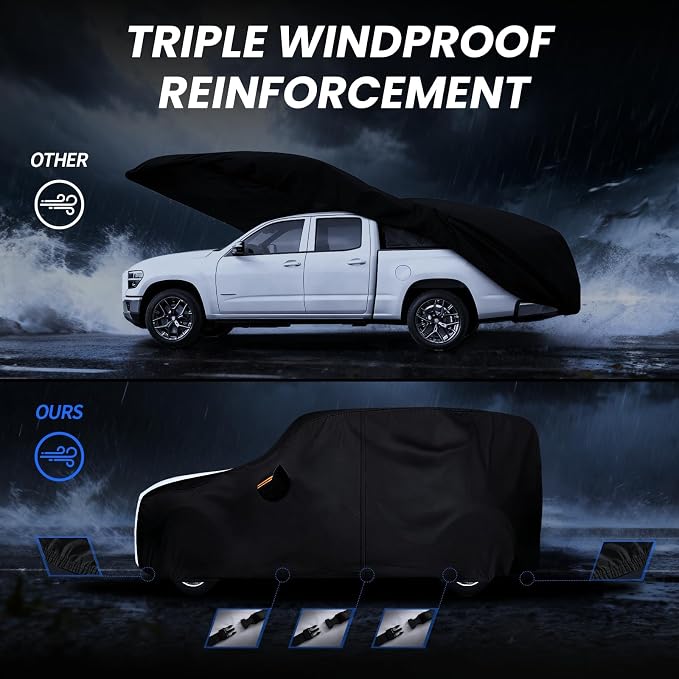Multi-Layer Car Cover Custom Fit for Jeep wrangler 4 Dr/Unlimited 4 Dr JK JL(1987-2026), 100% Waterproof All Weather for Automobiles, Gift with Towel, Heavy Duty Car Covers for Rain Sun UV Protection.