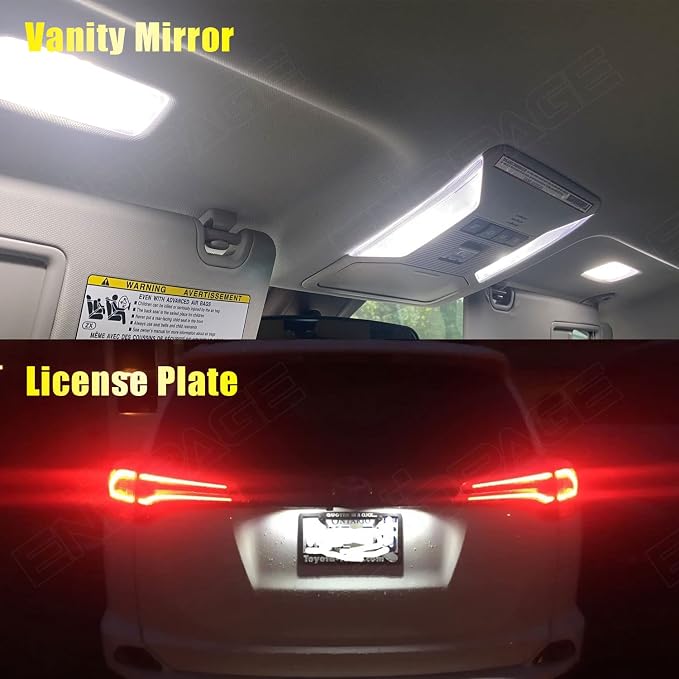 8-Pieces RAV4 LED Interior Light Kit for Toyota RAV4 2006 2007 2008 2009 2010 2011 2012 2013 2014 2015 White 6000K Interior LED Lighting Package + License Plate Lights, Install Tool