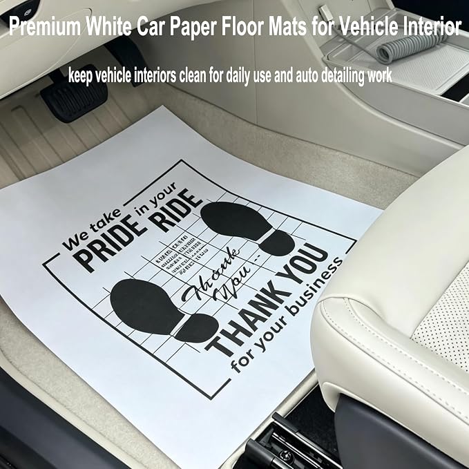 White Car Paper Floor Mats : 200 Pcs Disposable Floor Cars Auto Vehicles Automotive Mat Covers Protector Detailing Detail Wash Temporary 16x20inch