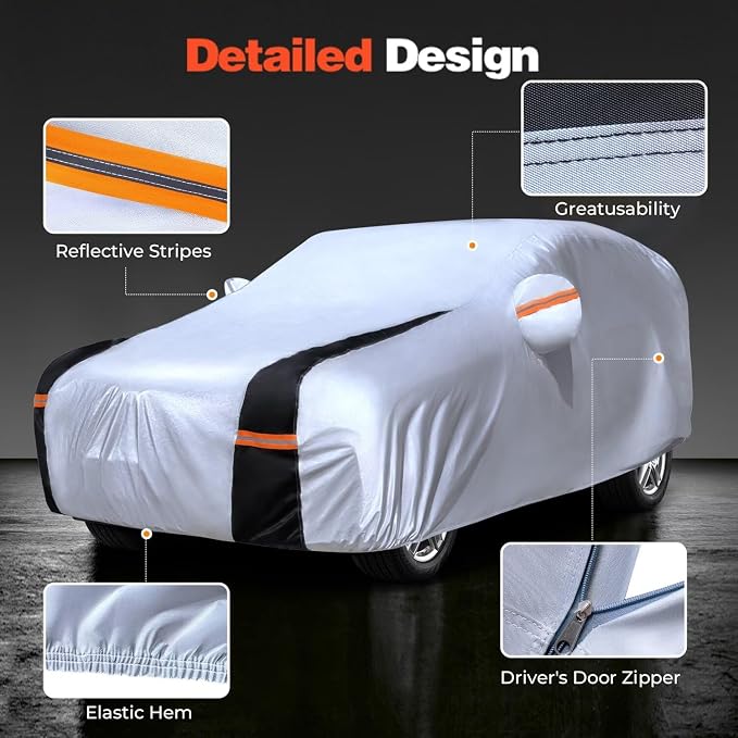 Minivan Car Cover for Kia Carnival MPV/Sedona 1998-2025 100% Waterproof All Weather, Heavy Duty Full Exterior Covers Rain Sun Wind UV Protection.
