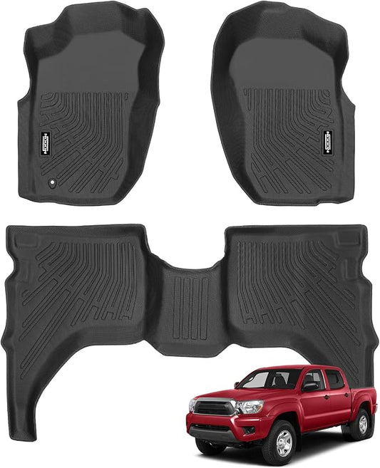 Custom Fit Floor Mats for 2001-2004 Toyota Tacoma Double Cab | (Only Fit for Tacoma Double Cab)All Weather TPE Floor Liners | Odorless Interior Accessories