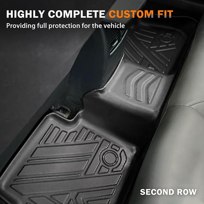 KUST Floor Mats for Chevy Malibu 2016-2025, All Weather Floor Liners Front Rear 2 Rows Car Mats for Malibu Accessories TPE Rubber Raised Edge
