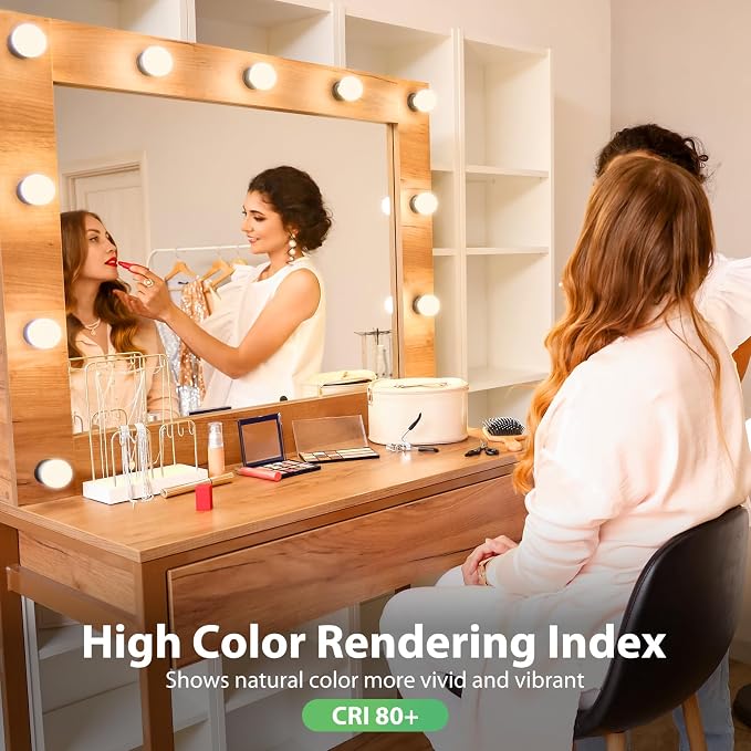 DEGNJU LED Vanity Light Bulbs, 60W Equivalent, Bathroom Light Bulbs 2700K Soft White, 800 Lumens, G25 Globe Bulb for Makeup Mirror, Round Shape, 7W, 120V, Non-Dimmable, 12 Pack
