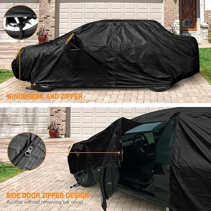 NEVERLAND Sedan Car Cover Waterproof Heavy Duty All Weather Protection Snow Anti-UV Windproof Outdoor Full Car Cover Fit for Automobiles BMW/Mercedes-Benz/Honda（for Car Size:196''L x 72''W x 59''H）