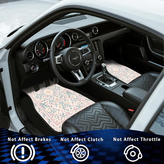 Red Black Car Floor Mats Set of 4 Geometric Abstract Retro Pixel Automotive Foot Mats Rugs Carpet for Car Non-Slip Auto Car Accessories Universal Fit Car Accessories for Truck