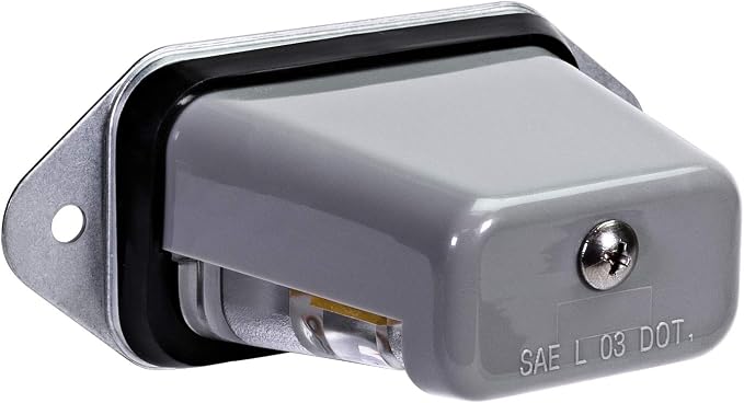 TRUE MODS Gray LED License Plate Boat Trailer Light [Surface Mount] [DOT FMVSS 108] [SAE L] [Waterproof] [12V DC] Universal Submersible Tag Lamp for Auto Work Utility Flatbed Dump Box Semi Truck RV