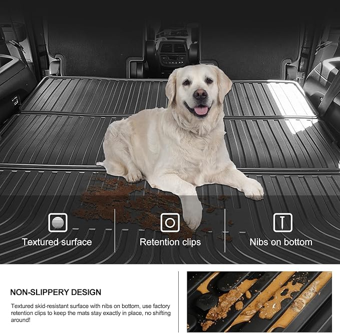 Kiwi Master Folding Cargo Mat for 2016-2026 Honda Pilot | OEM Replacement 08U45-TG7-100, Custom Fit All Weather Car Rear Cargo Liner, Heavy Duty TPE Tray Trunk Mat, Black