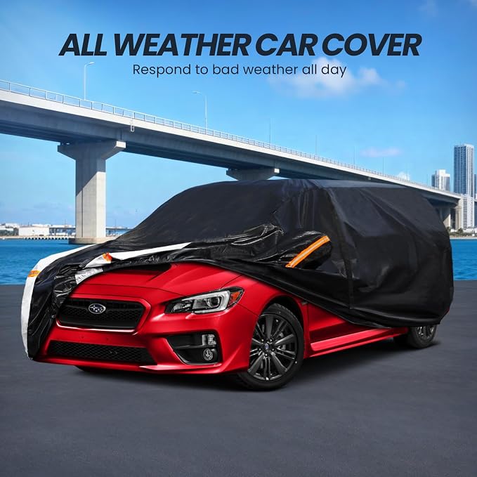 Multi-Layer Car Cover Custom Fit for Subaru Impreza hatchback(2013-2026), 100% Waterproof All Weather for Automobiles, Gift with Towel, Heavy Duty Car Covers for Rain Sun UV Protector With Door Zipper