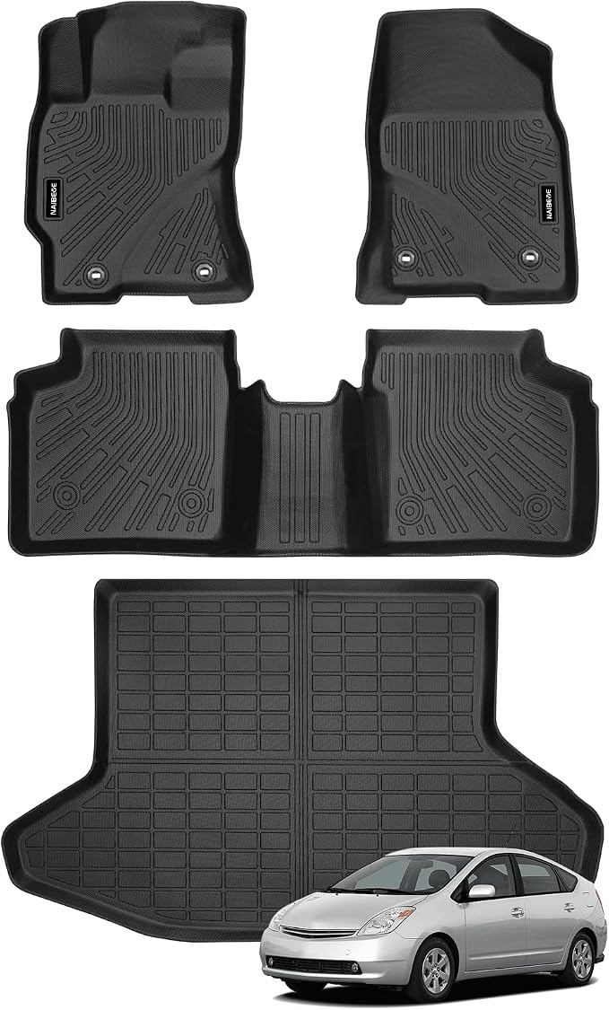 Naibeve Floor Mats for 2004-2009 Toyota Prius | All Weather Custom Fit Floor Mats, Cargo Mat Interior Protector accessories