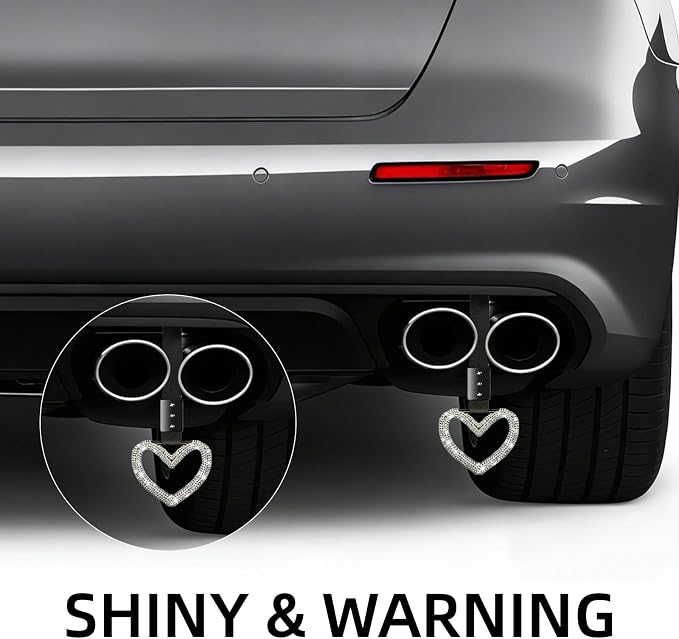 NBTEPEM Bling Tsurikawa Heart Handle Ring Bling Car Accessories for Women Handle Strap Drift Charm Rear Bumper Warning Ring Decor for Car Interior Exterior Decoration (Multicolor, Heart Style)