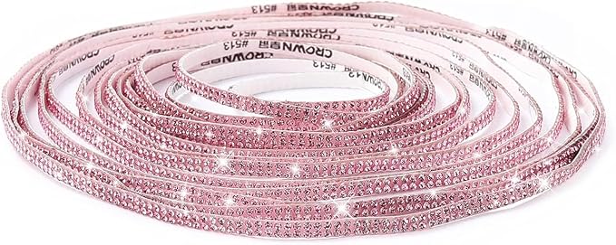 Bling Car Trim Self-Adhesive 36.1Ft, Rhinestone Accessories for Women, Interior Exterior Decoration, Decorations Door Stickers (Pink) | Rhinestone Accessories for Women, Interior Exterior Decoration, Decorations Door Stickers