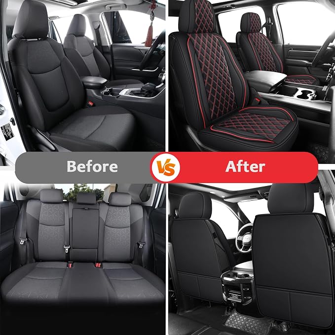 MIROZO Silverado Seat Covers,Truck Seat Covers Compatible with 2007-2013 and 2019-2026 Chevy Silverado GMC Sierra 1500 2500HD 3500HD Pickup Seat Cover Truck Accessories(Red,Full Set)