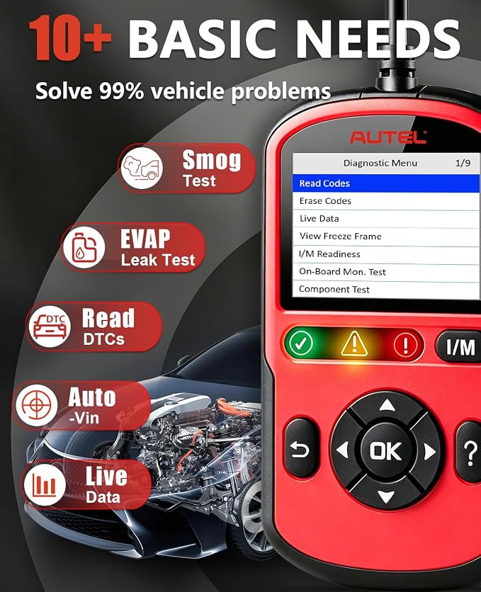 Autel OBD2 Scanner AutoLink AL549, Car Check Engine Code Reader with ABS, Car Battery Tester & Alternator Tester, Plug and Play, Upgrade Ver. of AL519 AL319 AL329 ML519 OBDII CAN Diagnostic Scan Tool