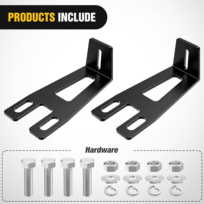 Nilight Front Lower Hidden Bumper Mounting Brackets for 20inch Straight LED Light Bar Compatible with 2009-2018 Dodge Ram 2500 3500