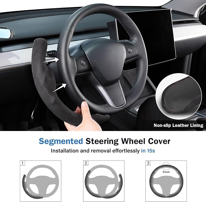 Aimato Customized Steering Wheel Cover for Tesla Model 3/Y
