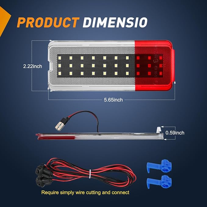 Nilight 2PCS LED Interior Door Panel Light Courtesy Warning Lights White Red Plug and Play Compatible with Ford F250 F350 F450 F550 Super Duty 1999-2007 Excursion 2000-2005