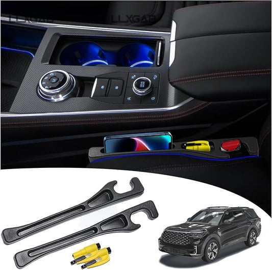 【Compatible with Ford Explorer】 Side Gap Fille,No Drop Seat Guard for Ford Explorer, Drop Seat Guards for Cars(2Pcs) with Emergency Keychain Car Escape Tool (2Pcs)