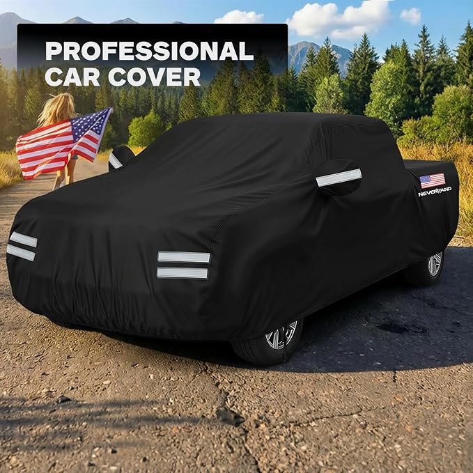 Truck Cover, Full Truck Covers Waterproof All Weather Dustproof, Snowproof, UV Protection Car Covers for Automobiles Universal Fit for Truck Cover Size 242''L x 80''W x 76''H