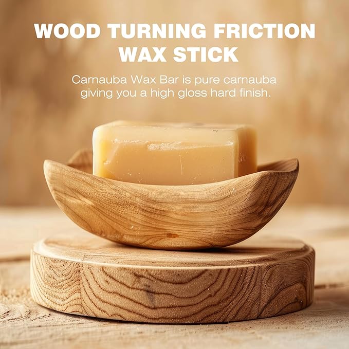 Carnauba Wax Paste - Pure Carnauba Wax Stick for Wood Buffing Compound | High-Gloss Finish - Prevents Cracking Or Warping - Easy Application - Non-Staining