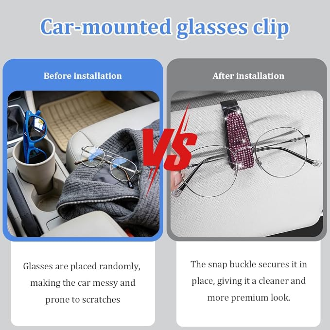 27PCS Bling Car Accessories Set for Women, 14.5-15" Crystal Rhinstone Steering Wheel Cover, License Plate Frame, USB Charger Phone Holder, Girly Auto Interior Decor Set, Universal Fit (Pink)