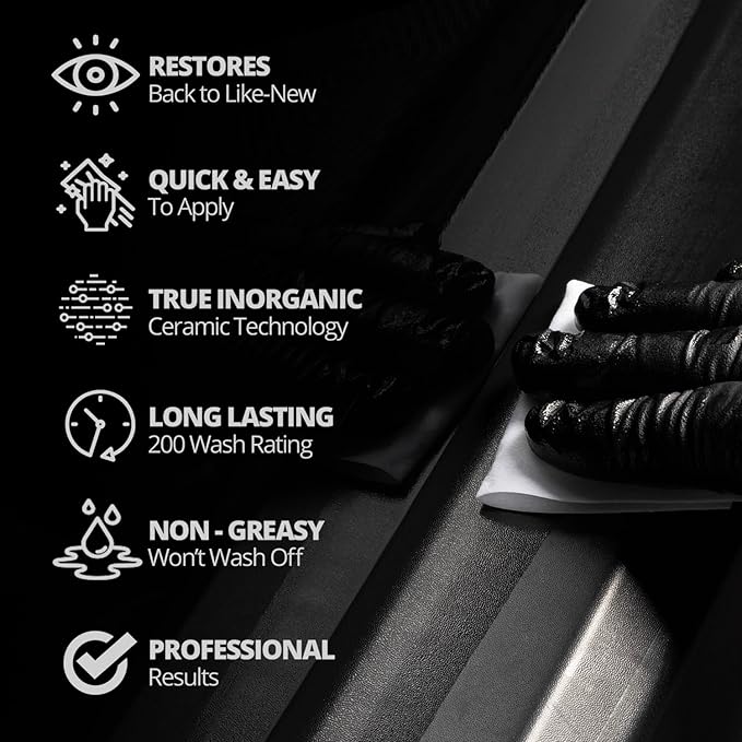 CERAKOTE® Ceramic Trim Coat Kit - Quick Plastic Trim Restorer - Ceramic Coating Guaranteed Restoration to Last Over 200 Washes – A Ceramic Coating, Not a Dressing | Quick Trim Restorer, Guaranteed Restoration Over 200 Washes, Ceramic Coating Not a Dres...