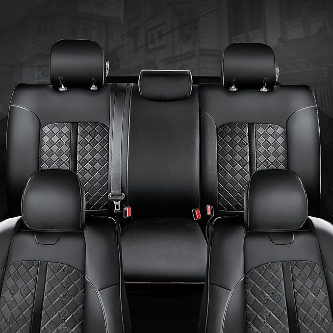 Carlimeki Leather Seat Covers Custom Fit for Tacoma Gen 2nd (2005-2015) | For Double & Crew Cab only - Fits Base, PreRunner, TRD Pro - Fully Covered - Fit Like a Glove