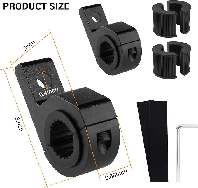 2PCS Motorcycle Light Bar Mounts - Universal 0.75" 1" 1.25" Tube Clamp LED Light Bar Bracket Kit for Motorcycle Driving Lights - Roof Rack Lights of Most ATVs UTVs Trucks